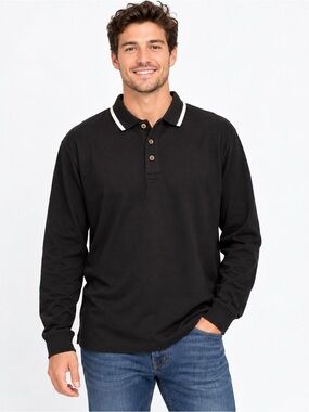 Topman Men’s Long Sleeve Polo-Style Top – Size M